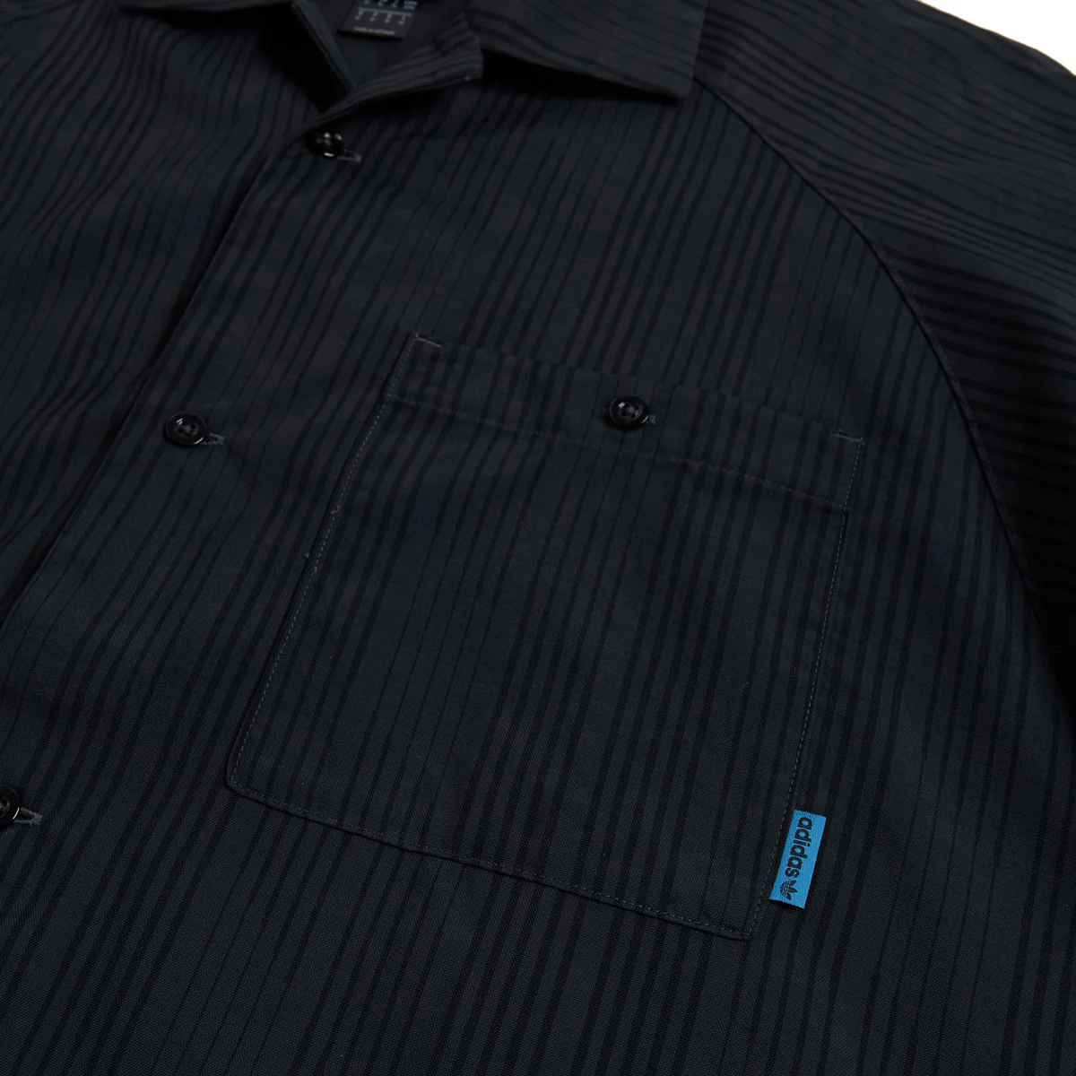 Adidas Skate Lines Button Up Shirt - Carbon/Black/Lucid Ray Blue - Image 3