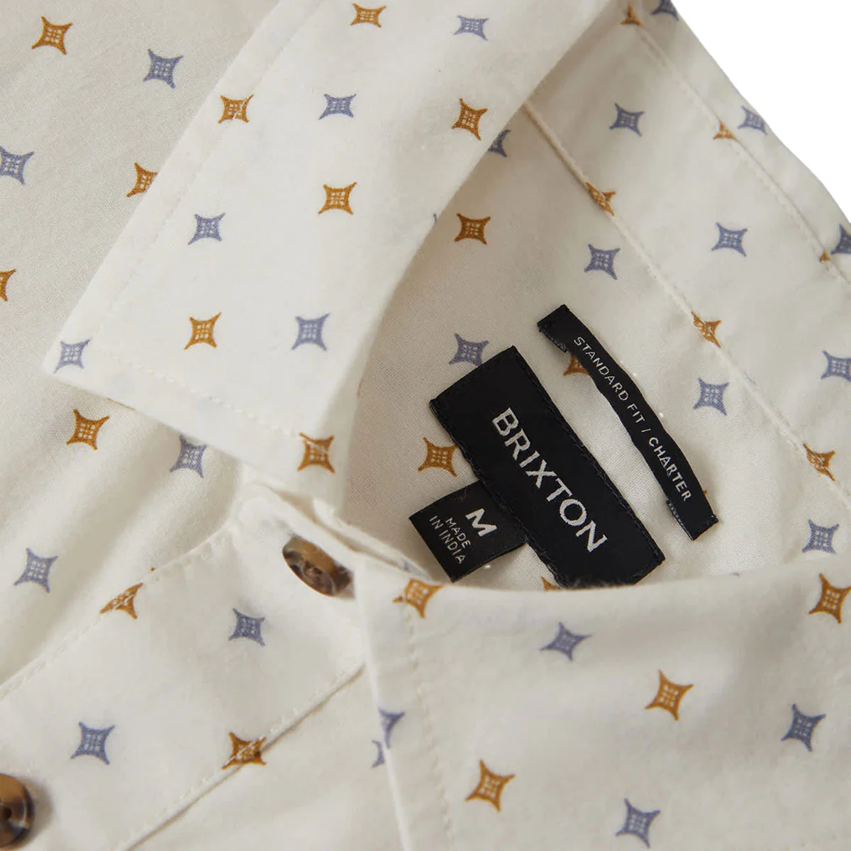 Brixton Charter Print Shirt - Off White/Multi Diamond Tile - Image 6