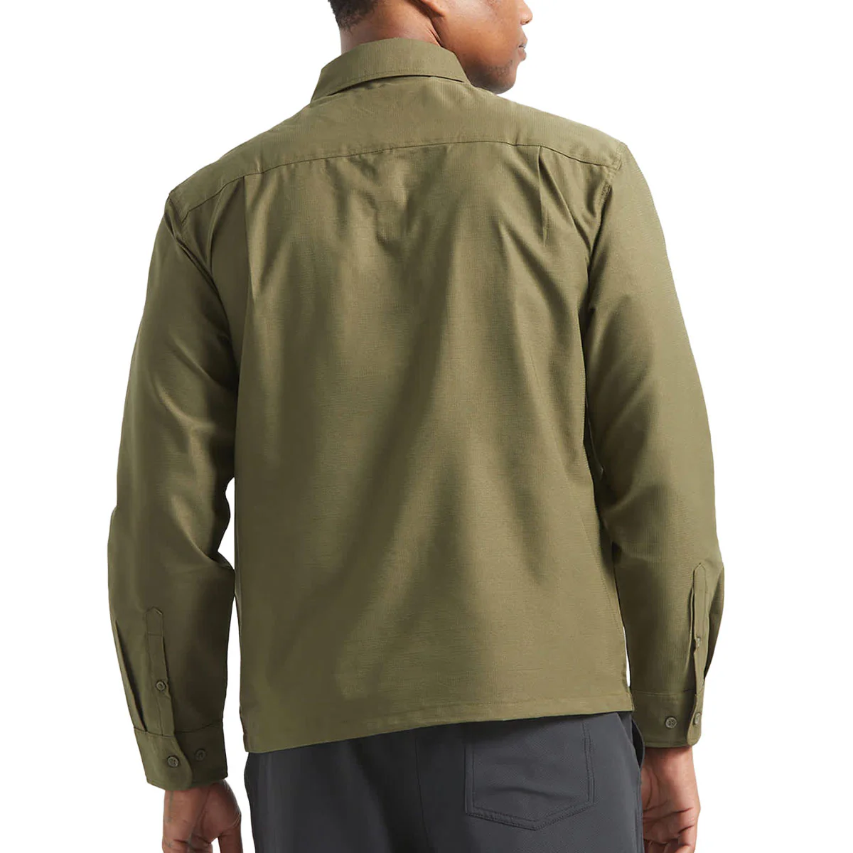 Brixton Journey Lightweight Long Sleeve Shirt - Dark Olive - Image 3