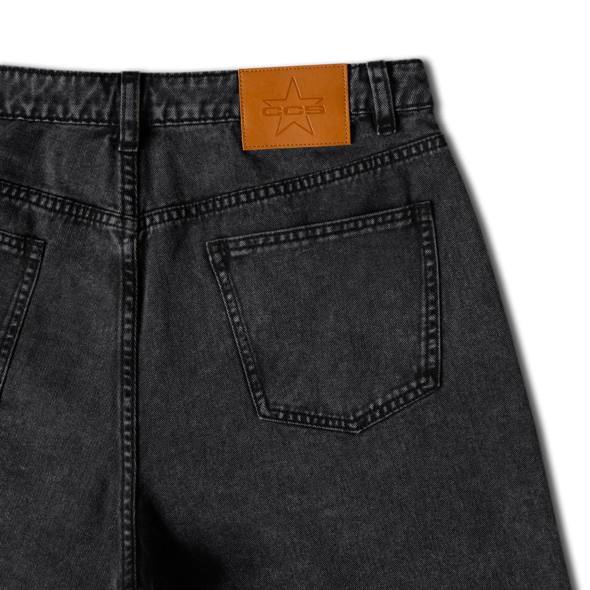 CCS 97 Star Denim Shorts - Acid Wash Black - Image 4