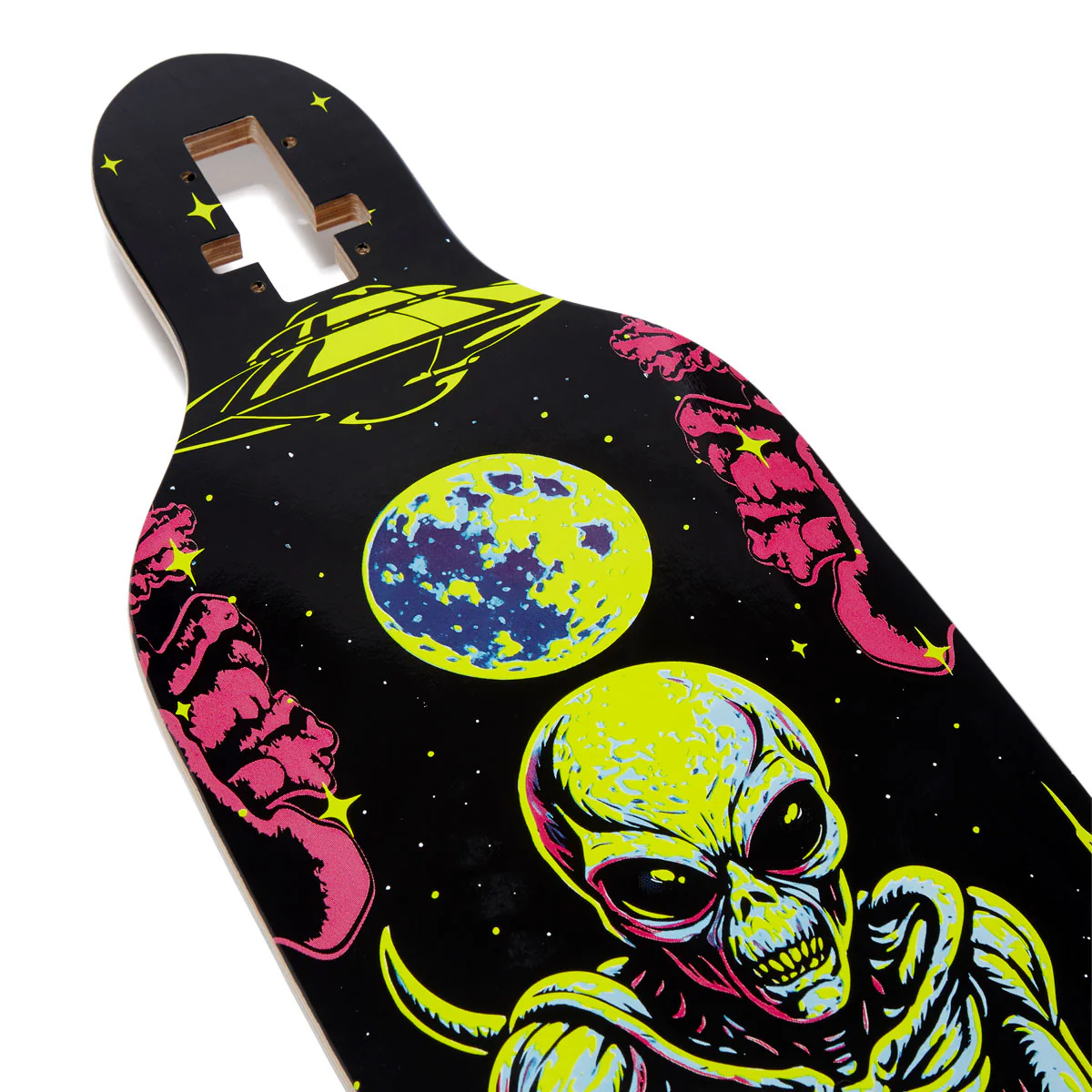 Daddies Mall Poster Blacklight Drop Thru Longboard Complete - Black/Glow - Image 4