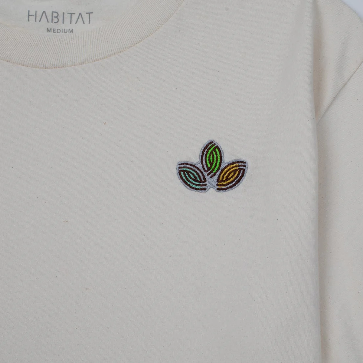 Habitat Leaves Embroidery T-Shirt - Natural - Image 2