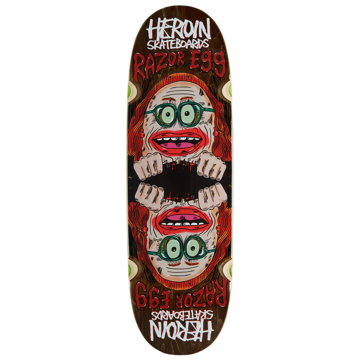 Heroin Auntie Razoregg Skateboard Deck - 9.75"