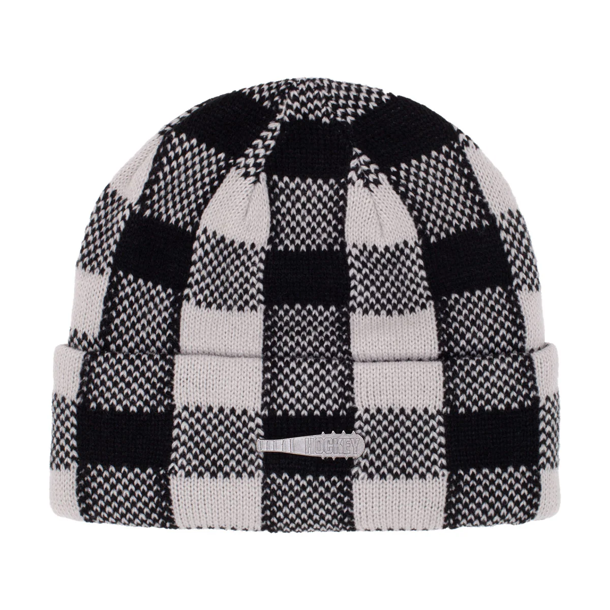 Hockey Plaid Beanie - Grey