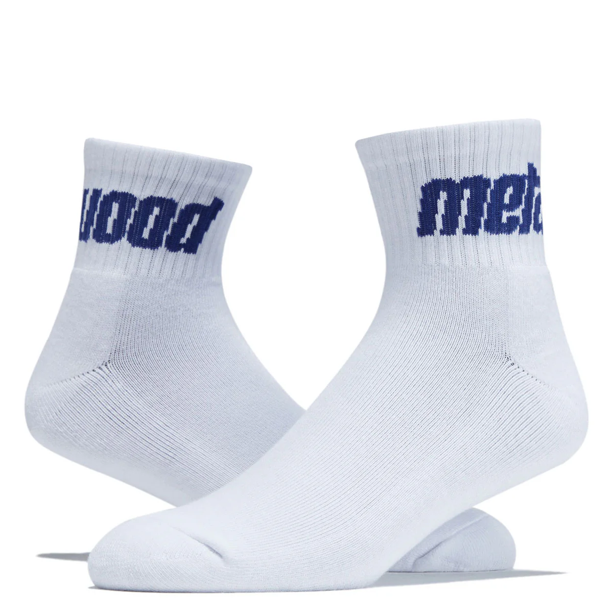 Metalwood Metal Logo Quarter Socks - White/Blurple - Image 2