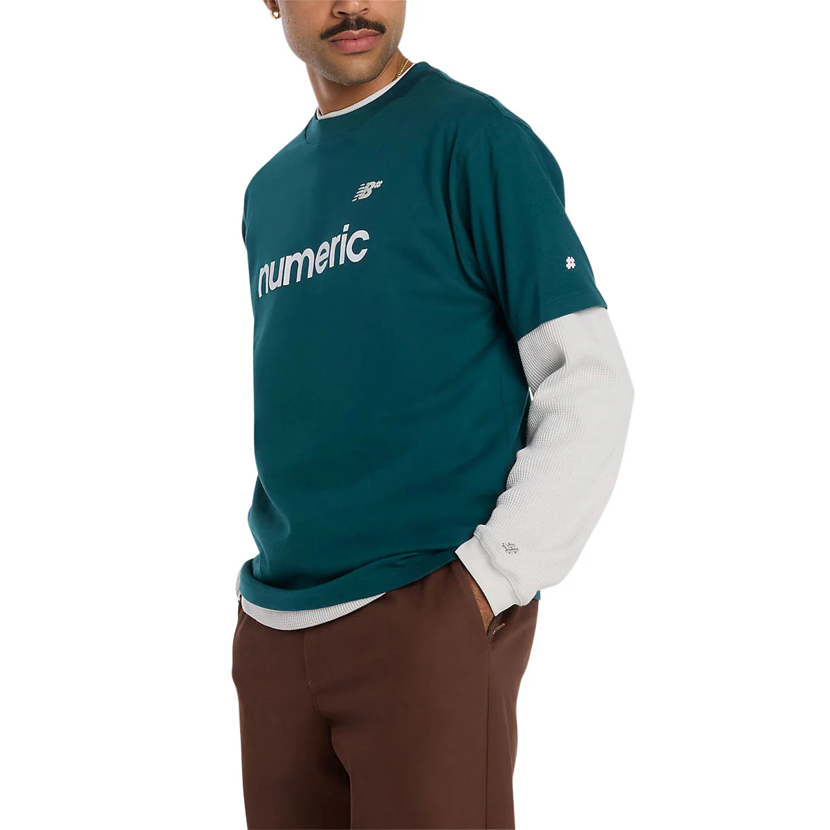 New Balance Numeric Linear Logo T-Shirt - Medusa Green - Image 4
