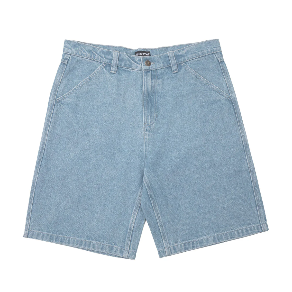 Passport Workers Club Jean Shorts - Washed Light Indigo