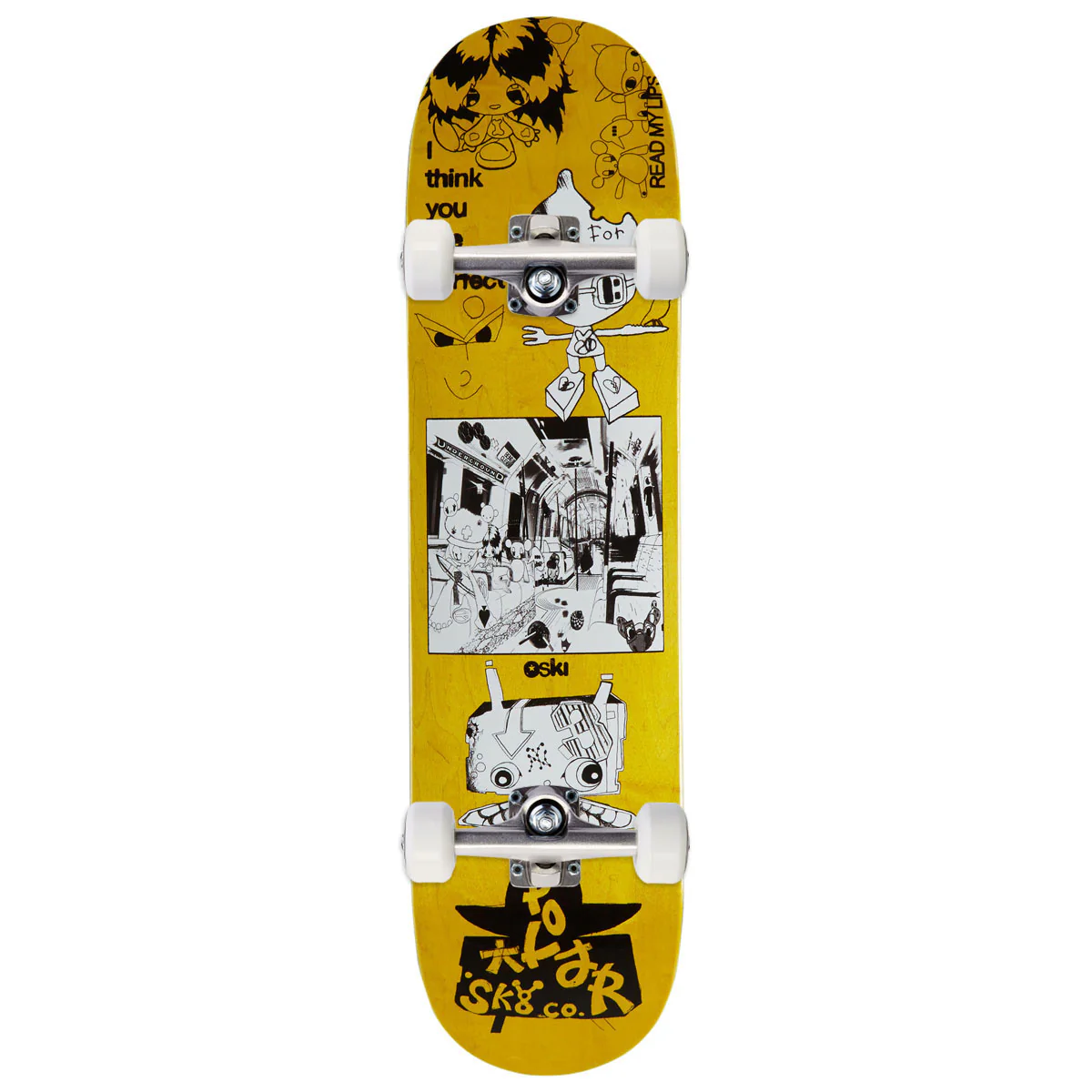 Polar Oski I Think You Perfect Skateboard Complete - Yellow - 8.00"