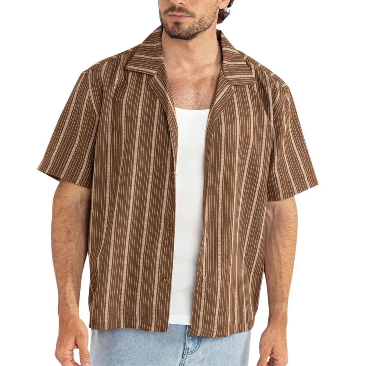 Rhythm West Winds Stripe Shirt - Earth