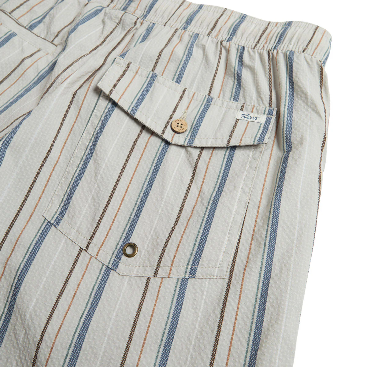 RVCA Exotica Seersucker Elastic 17 Shorts - Light Khaki - Image 3