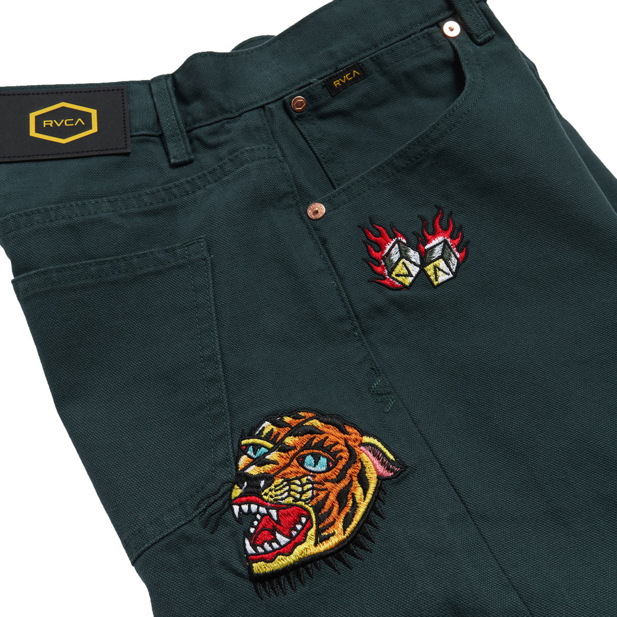 RVCA Kaleb 5 Pocket 21 Shorts - Hunter Green - Image 3