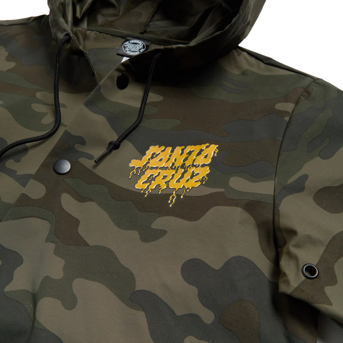 Santa Cruz Delfino Spotlight Dot Hooded Windbreaker Jacket - Forest Camo - Image 3
