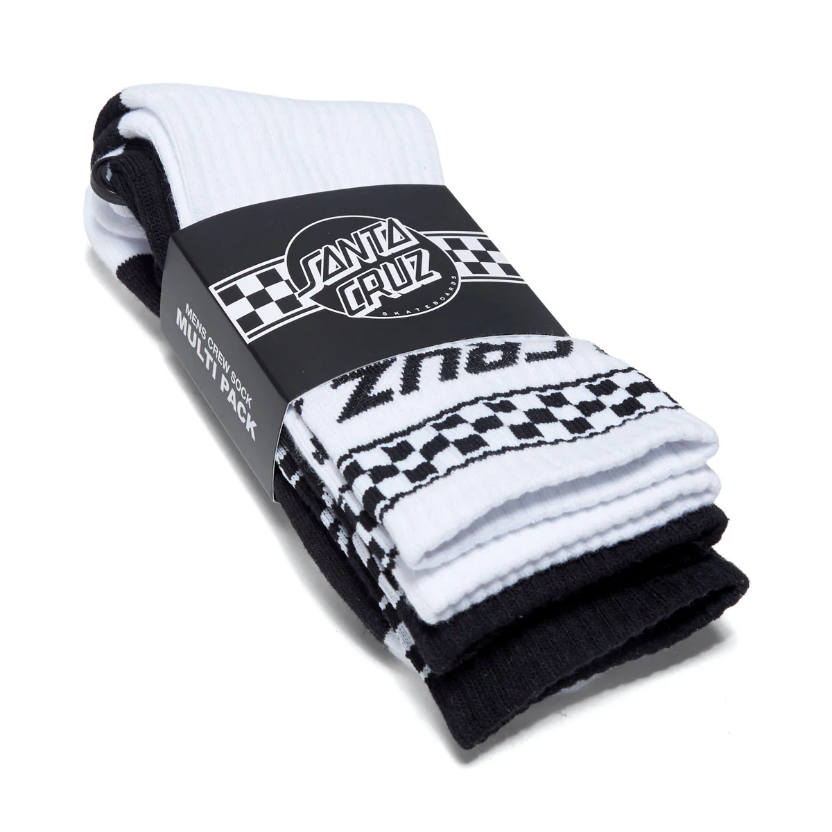 Santa Cruz Drift Strip Crew 2 Pack Of Socks - White/Black Multi - Image 2