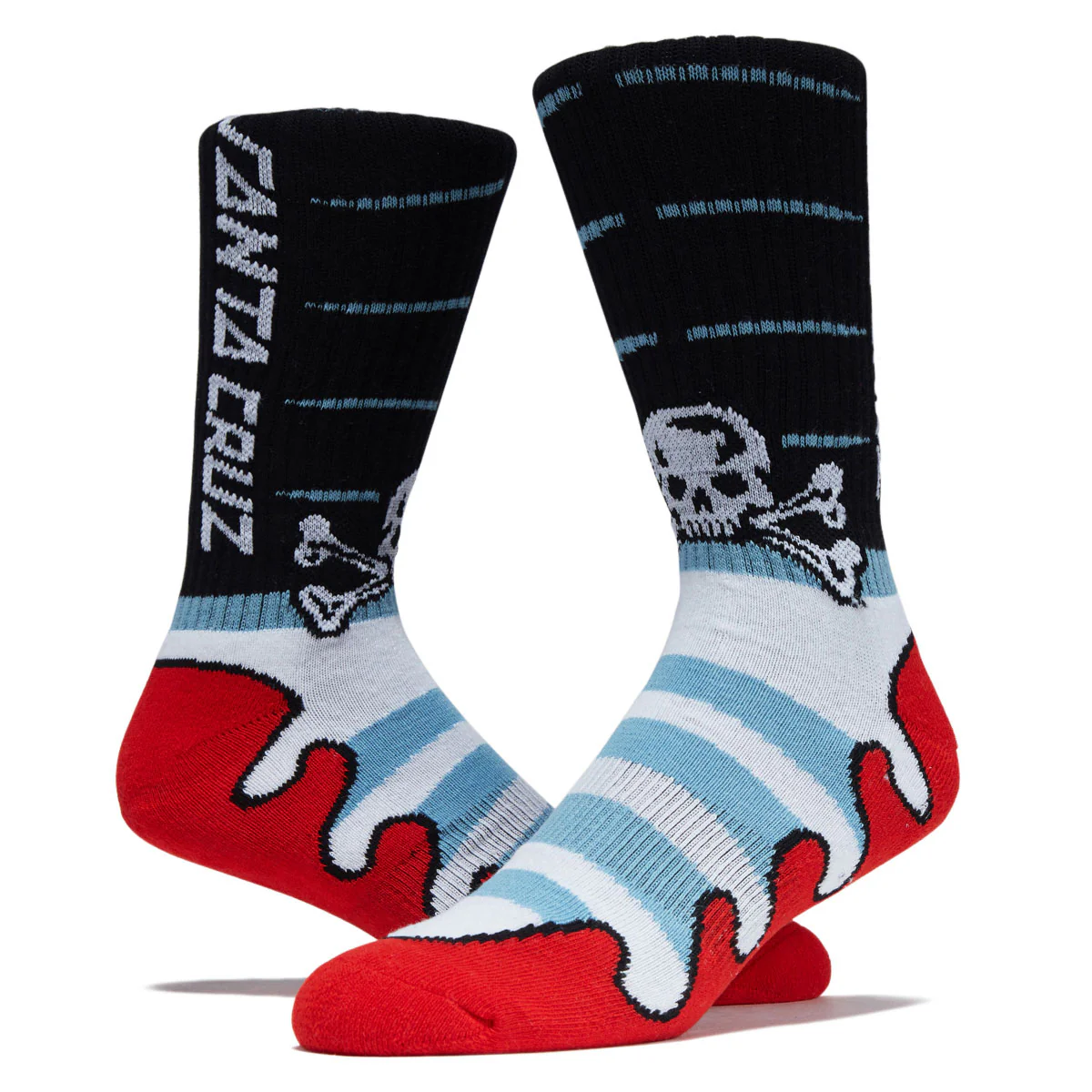 Santa Cruz Meek Slasher Sword Crew Socks - Black/White/Red - Image 2