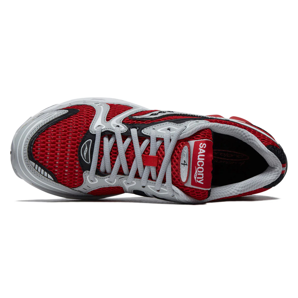 Saucony Progrid Triumph 4 Shoes - Red/Grey - Image 3