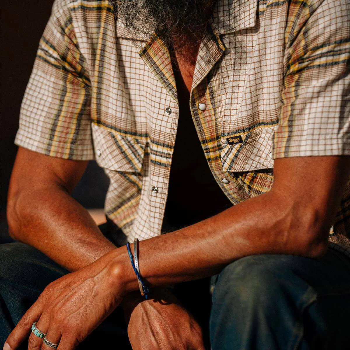 Seager Whippersnapper Shirt - White Wash Grid Plaid - Image 3