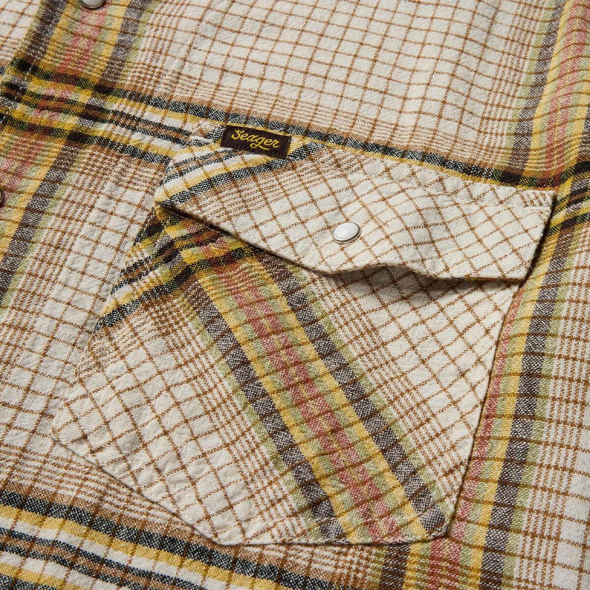 Seager Whippersnapper Shirt - White Wash Grid Plaid - Image 6