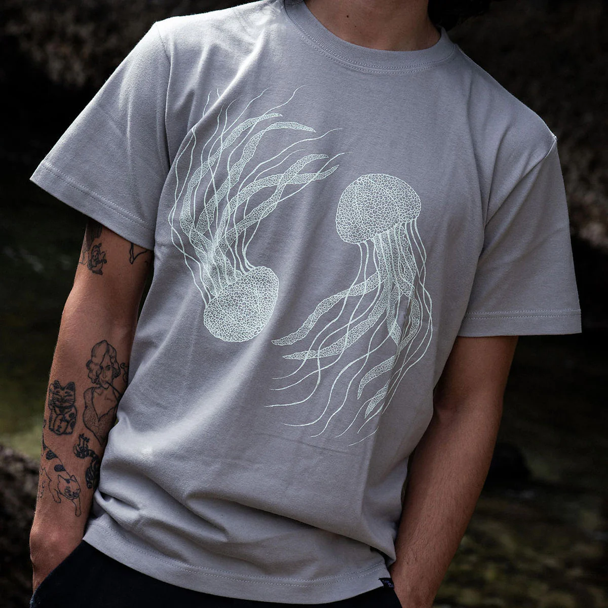 Timescan Kurage T-Shirt - Silver Grey - Image 3