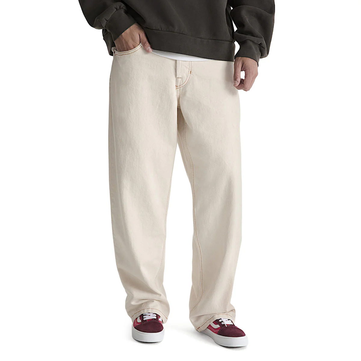 Vans LX Check 5 Loose Denim Jeans - Natural Seed - Image 2